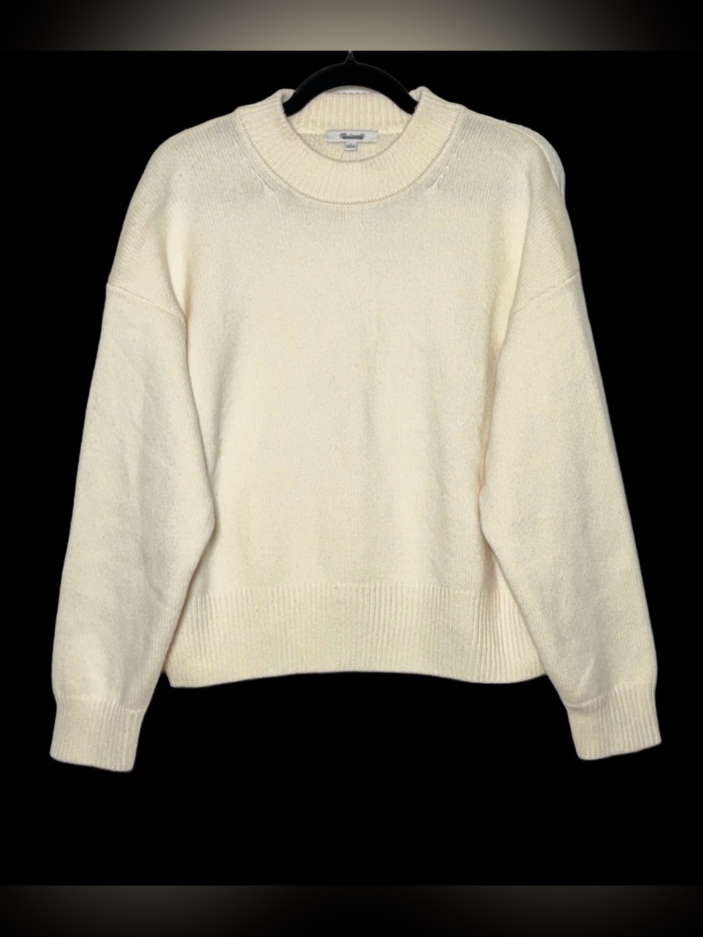 NWT Madewell Wool & Cashmere Boxy Crewneck Sweater in Heather Cloud, NT602, M - Picture 7 of 16